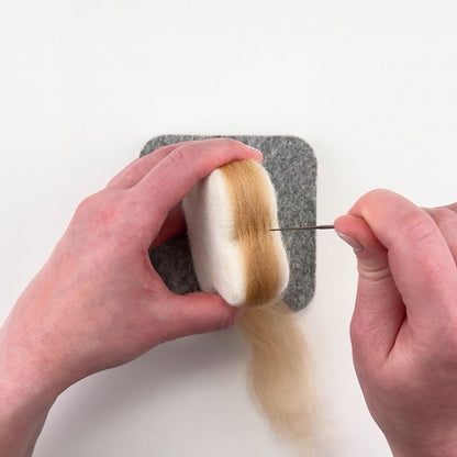 Introduction video for the Feltie Kits Buttered Toastie needle felting kit, showing how to begin shaping the project.